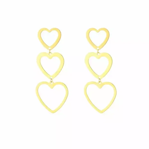 Lange hartjes oorbellen | Goud