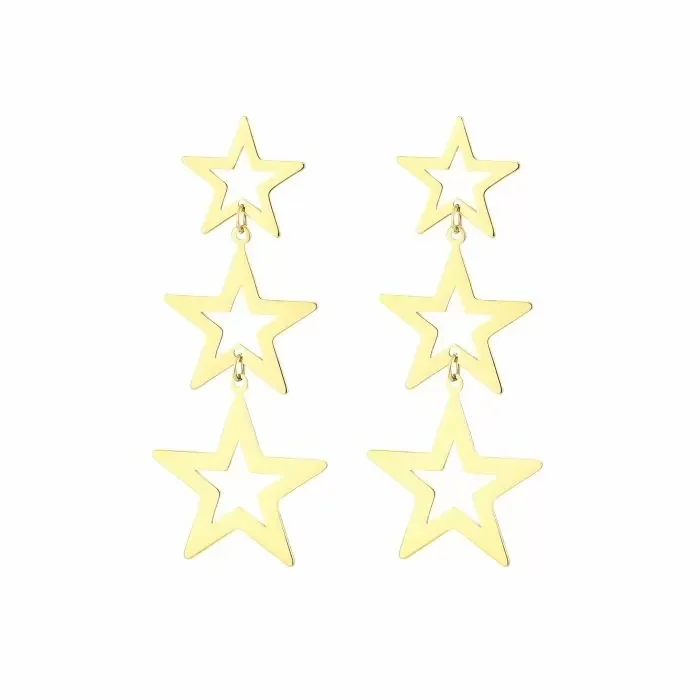 Lange ster oorbellen | Goud