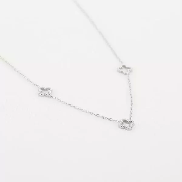 Triple klaver ketting | Zilver