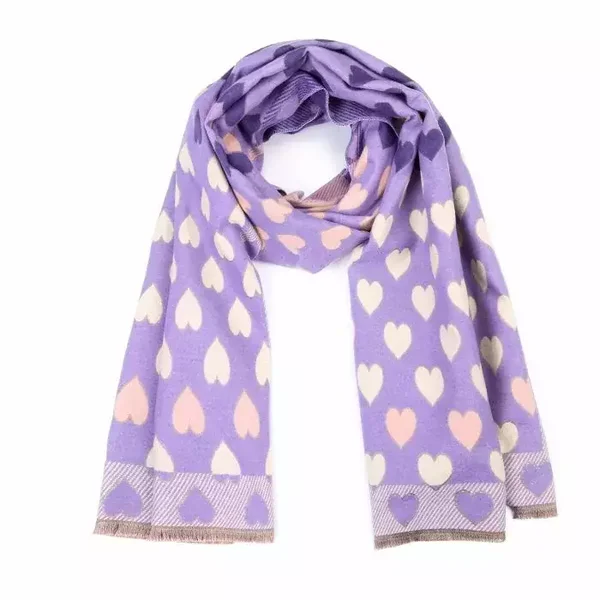 Luxe hartjes sjaal | Paars