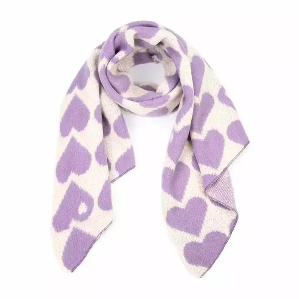 Hartjes sjaal | Lila paars