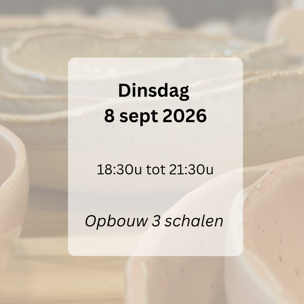 WORKSHOPS: opbouw 3 schalen dinsdag 'AVOND' 8 sept