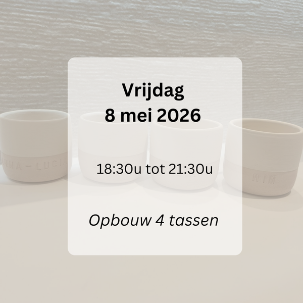 WORKSHOP: opbouw tassen 4 stuks vrijdag 8 mei 2026