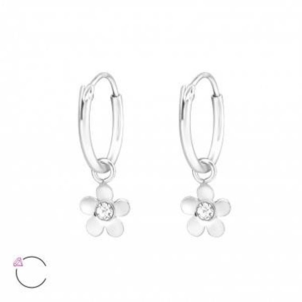 BLOEM  ZILVER MET KRISTALLEN