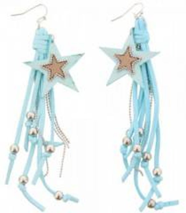 Earring Stars Blue 11cm