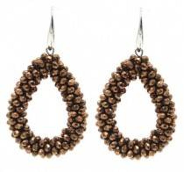 Facet Glass Beads 4.5x3.5cm Brown