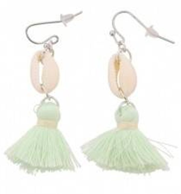 Shell with Tassel Green 5cm
