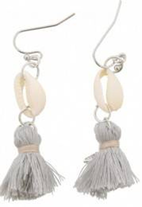 Shell with Tassel Grey 5cm