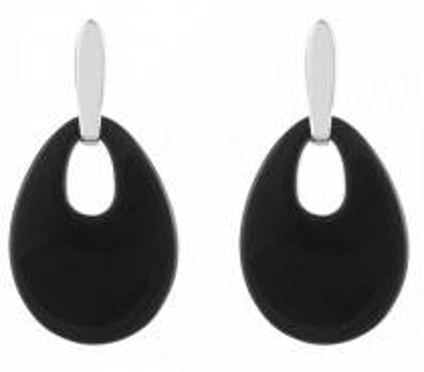 Statement Earrings Silver- Black