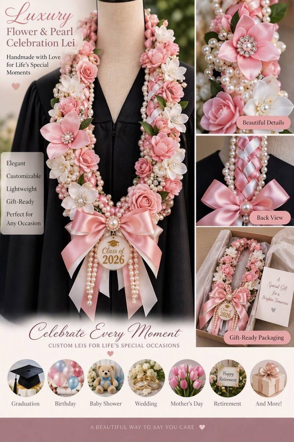 Luxury Flower & Pearl Celebration Lei