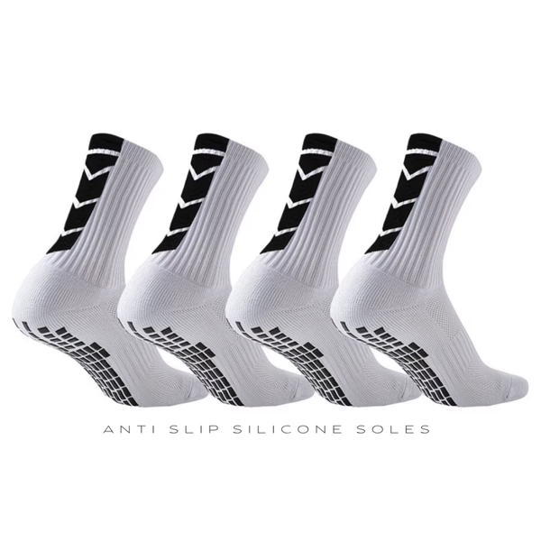 Sport sock with silicone grip sole