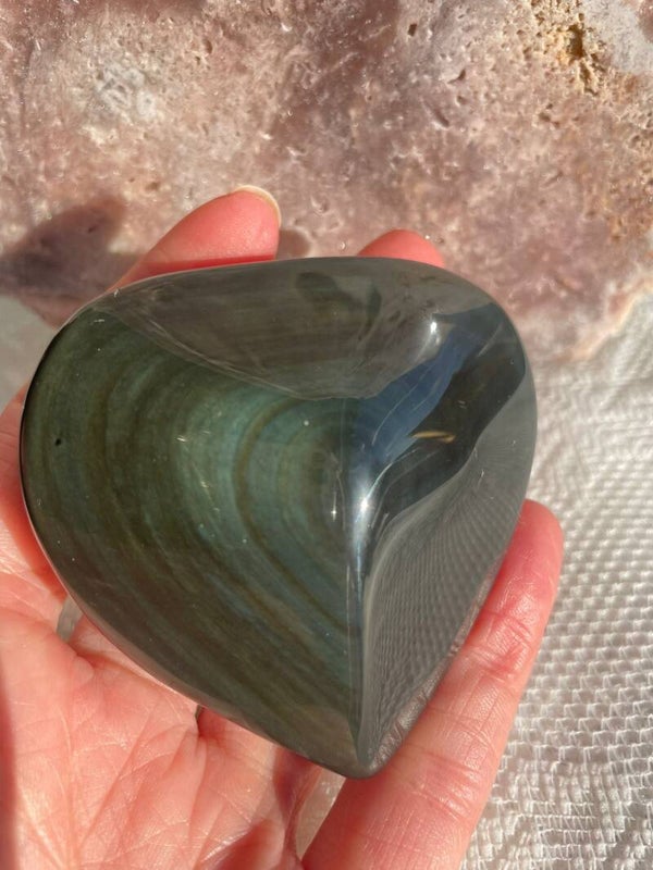 Regenboog Obsidiaan Hart - Nr 01