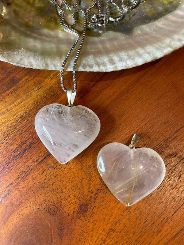 Gouden Rutielkwarts Hart hanger