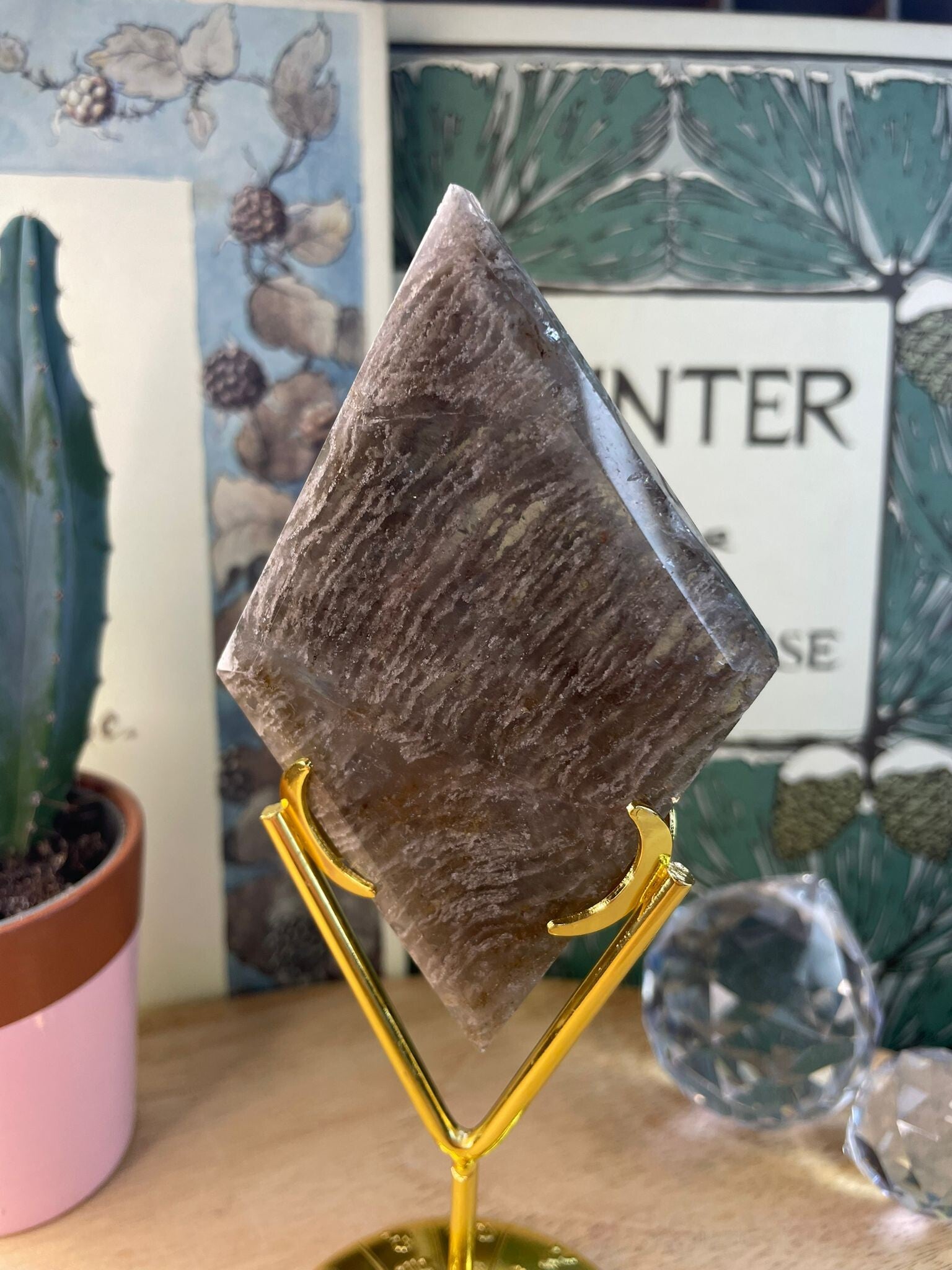 Garden Quartz ( 1000 layer ) Diamant op standaard - Nr 01