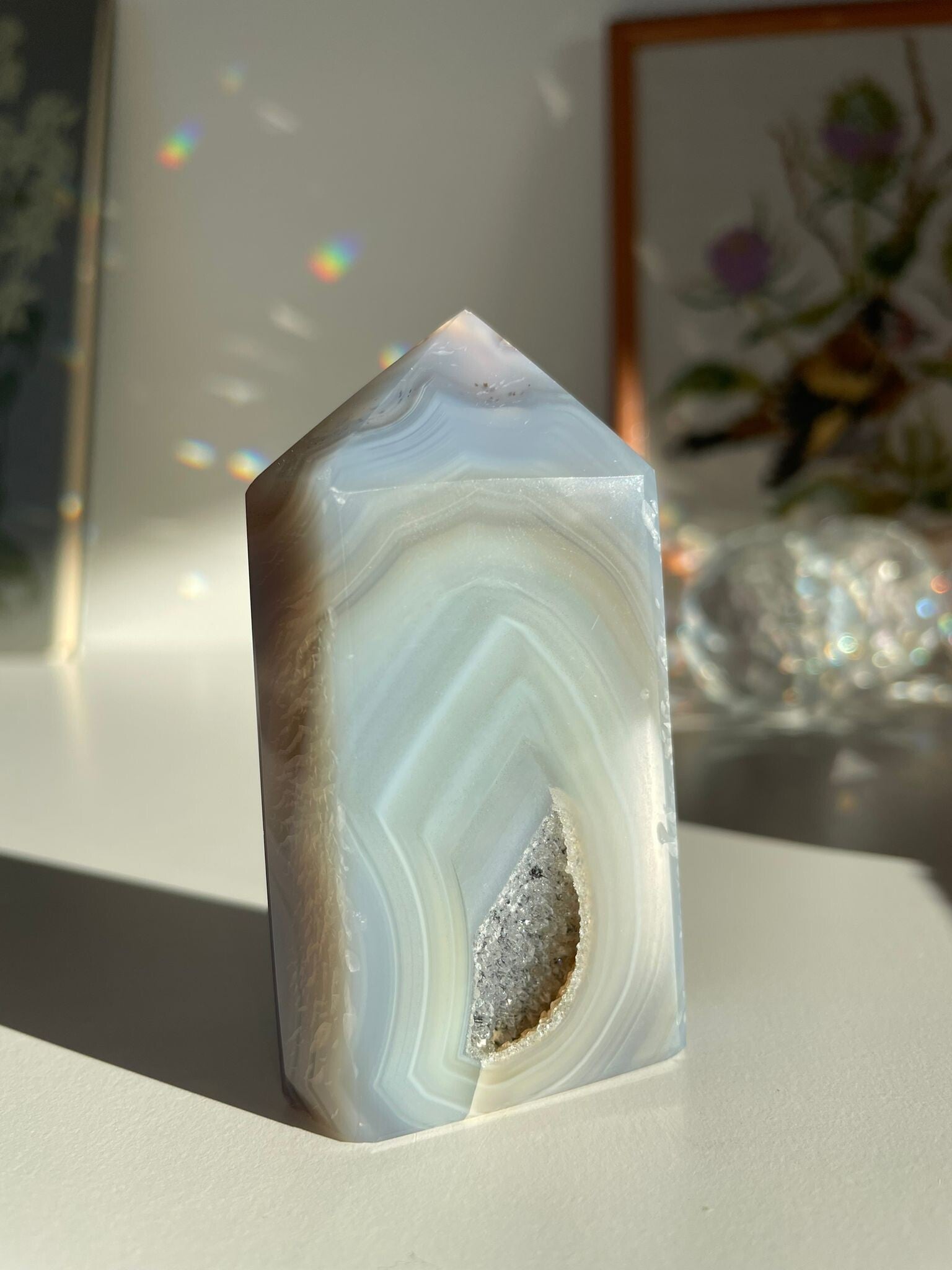 Agaat Punt met Drusy - Nr 10