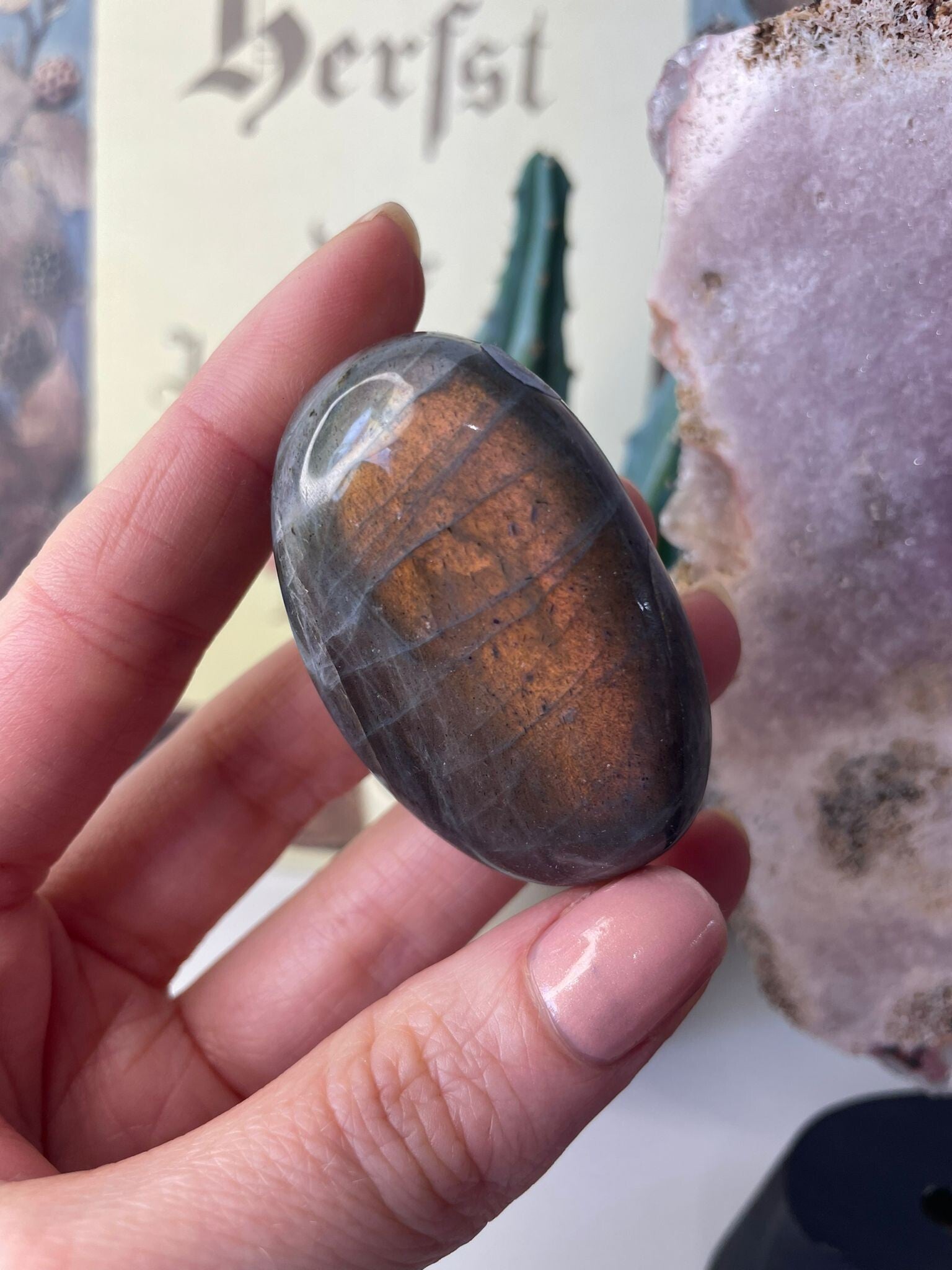 Labradoriet Goud Handsteen - Nr 22