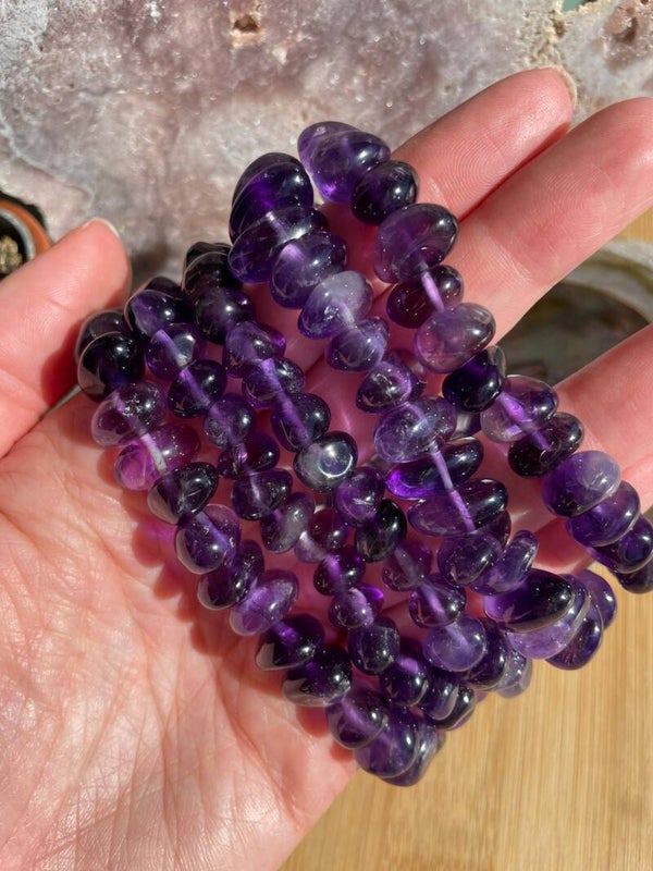 Amethist Grote Kralen Armband