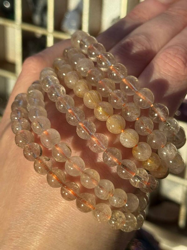 Gouden Rutielkwarts Armband 6 mm