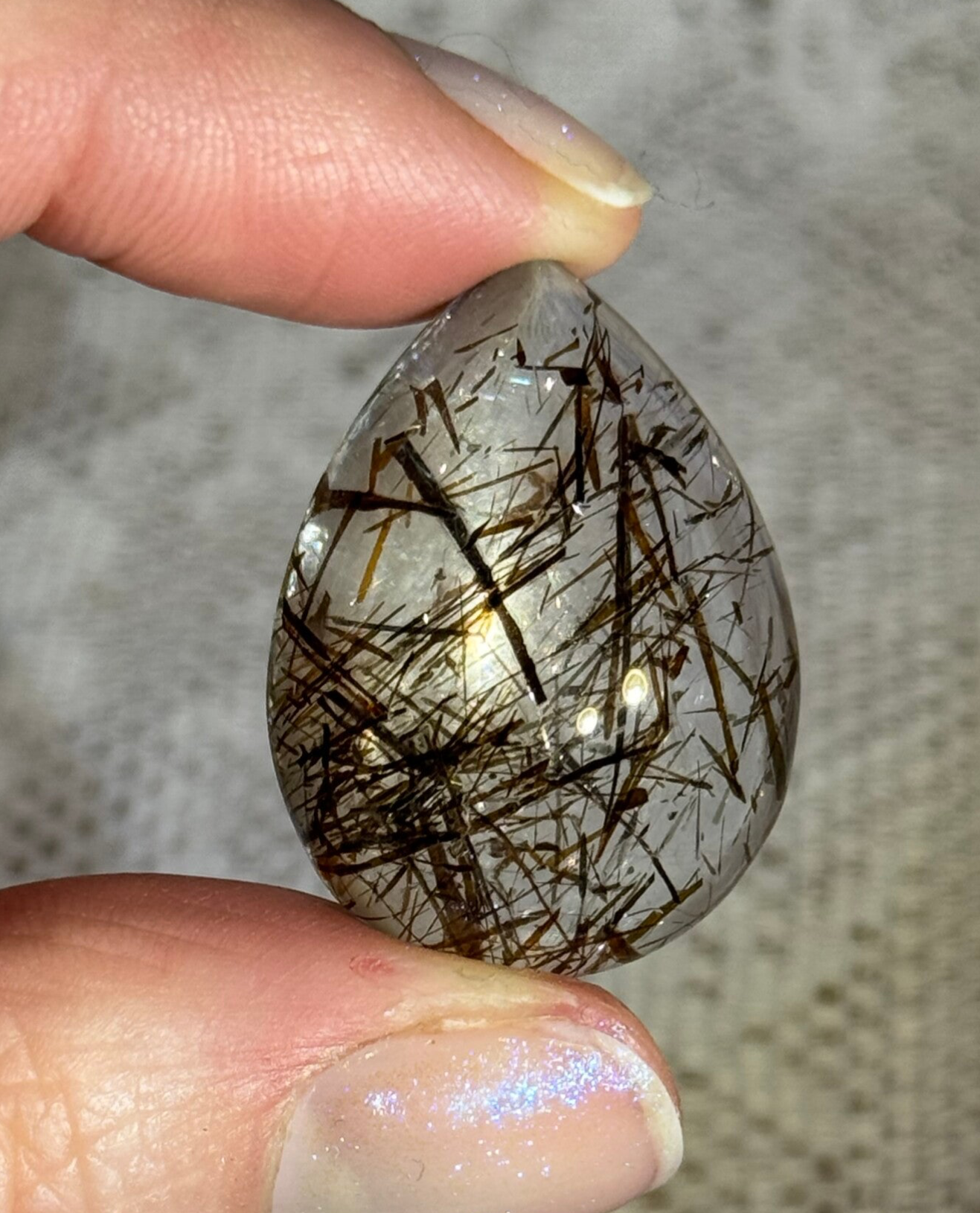 Rutiel in Kwarts Cabochon - Nr 03