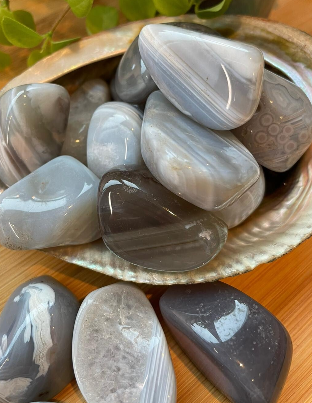 Grijze Agaat Trommelsteen L