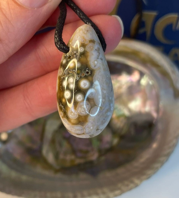 Oceaan Jaspis Druppel Ketting - Nr 04