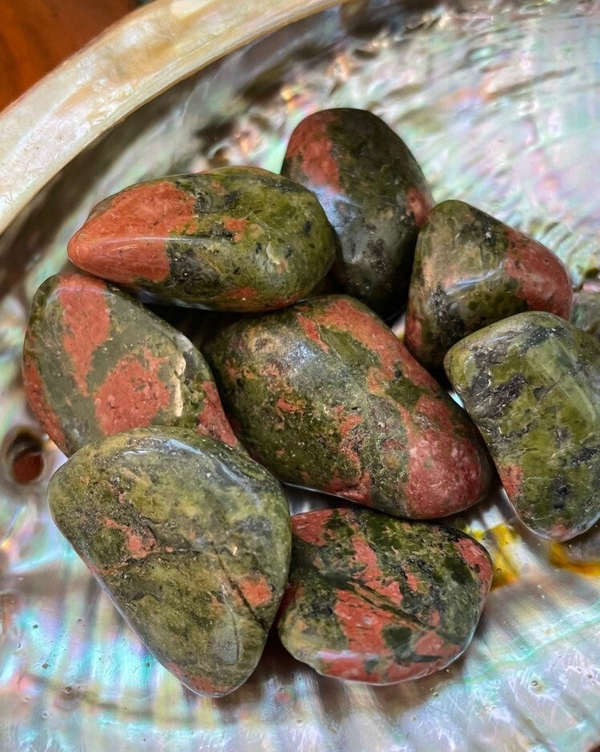 Unakite Jaspis Trommelsteen M