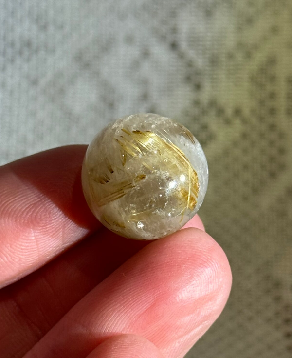 Gouden Rutielkwarts Mini Sphere - Nr 01