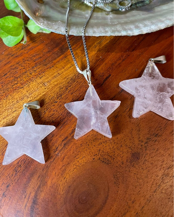 Rozenkwarts ster hanger