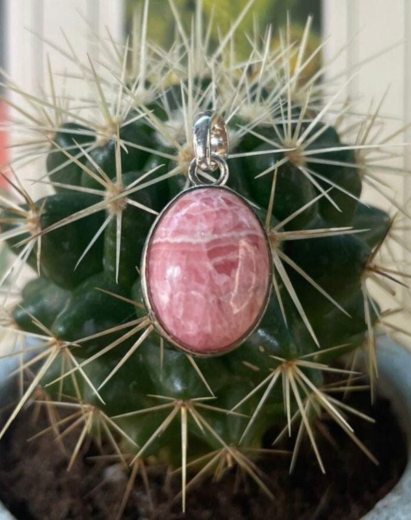 Rhodochrosiet Hanger Sterling Zilver - Nr 02