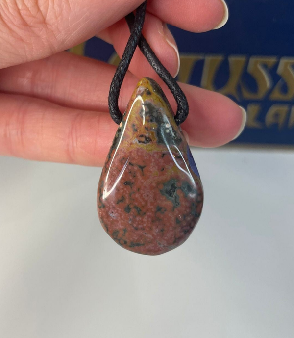 Oceaan Jaspis Druppel Ketting - Nr 02