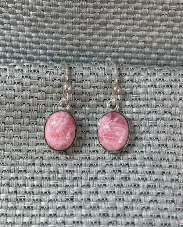 Rhodochrosiet Oorbellen Sterling Zilver - Nr 01