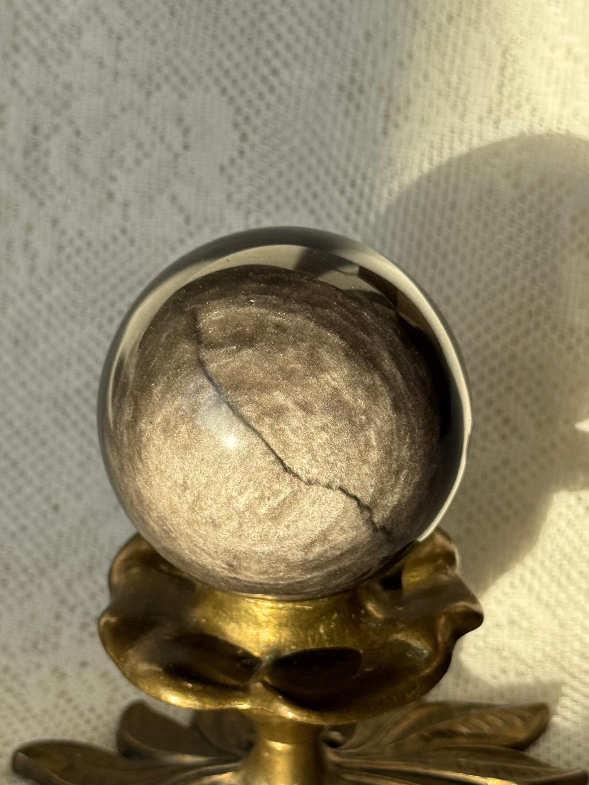 Zilver Obsidiaan Sphere - Nr 01