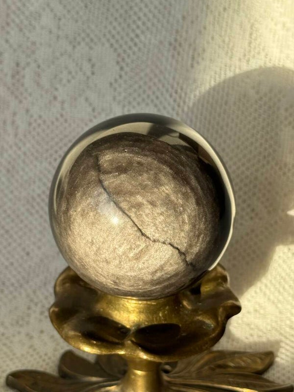 Zilver Obsidiaan Sphere - Nr 01