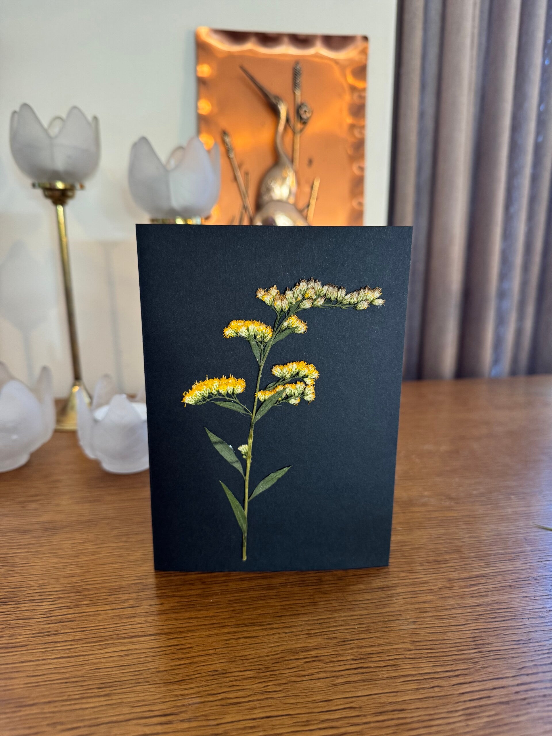 Handgemaakte kaart met Droogbloemen - Nr 06