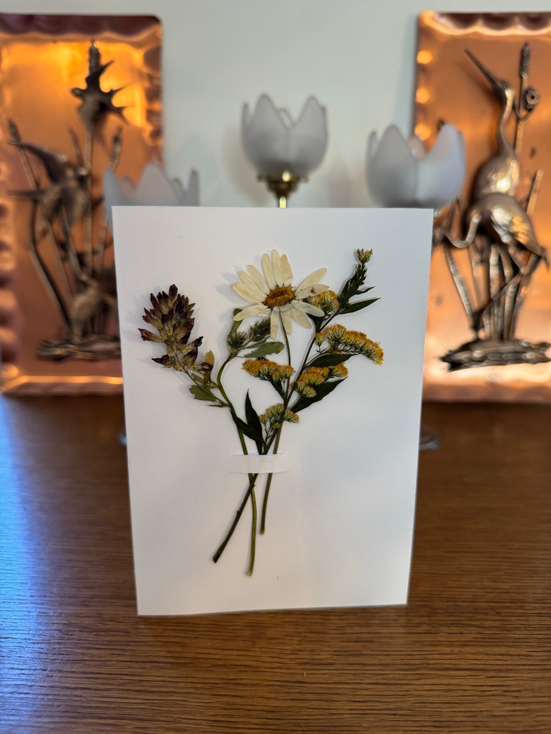 Handgemaakte kaart met Droogbloemen - Nr 03