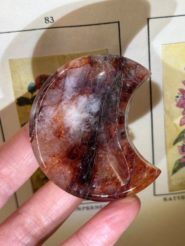 Hematoïde kwarts ( Red Healer ) Schaaltje Maan - Nr 02