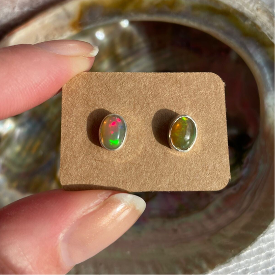 Opaal Oorbellen Sterling Silver - Nr 01