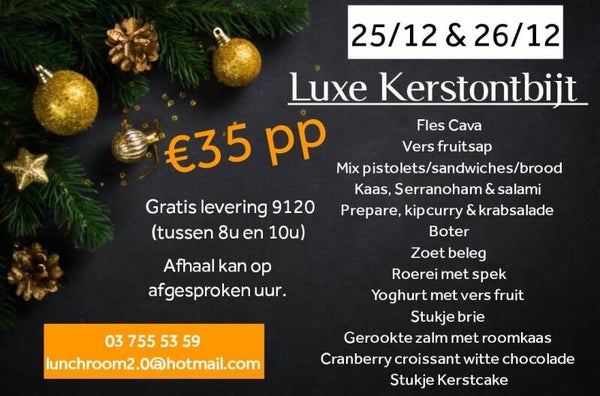 Luxe Kerstontbijt 26/12 1 persoon
