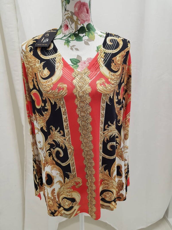Blouse Versace Motief V nek 