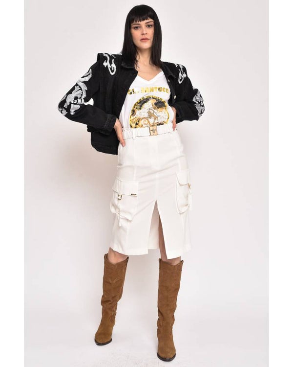 LONGUETTE SKIRT WITH BELT