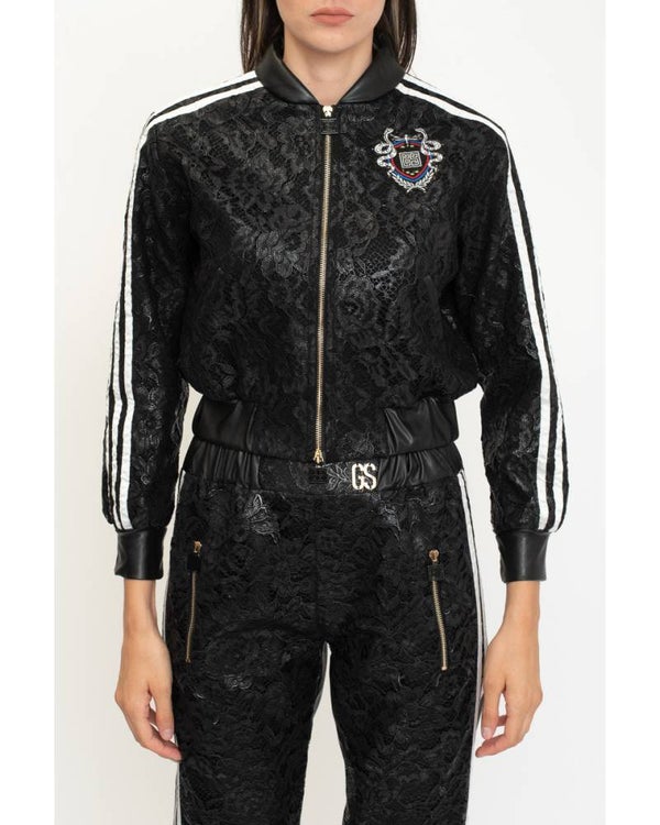 LAMINATED LACE BOMBER