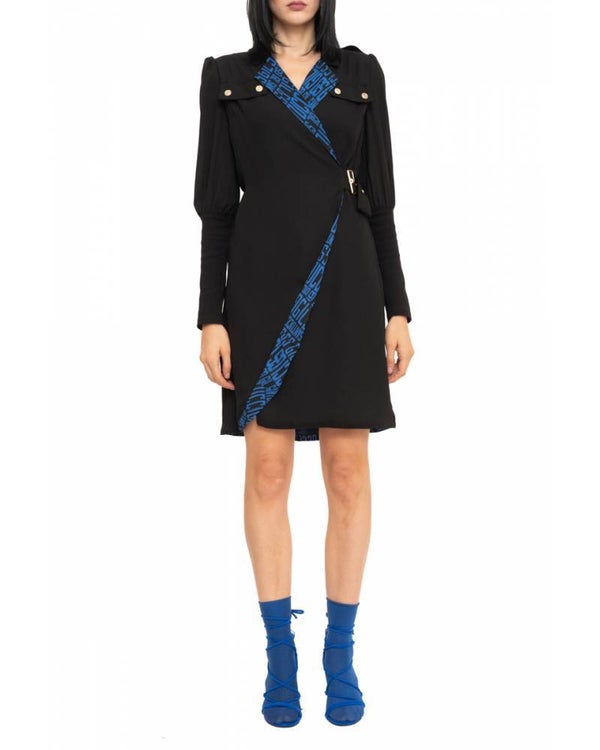 CROSSOVER DRESS WITH LOGO LINING
