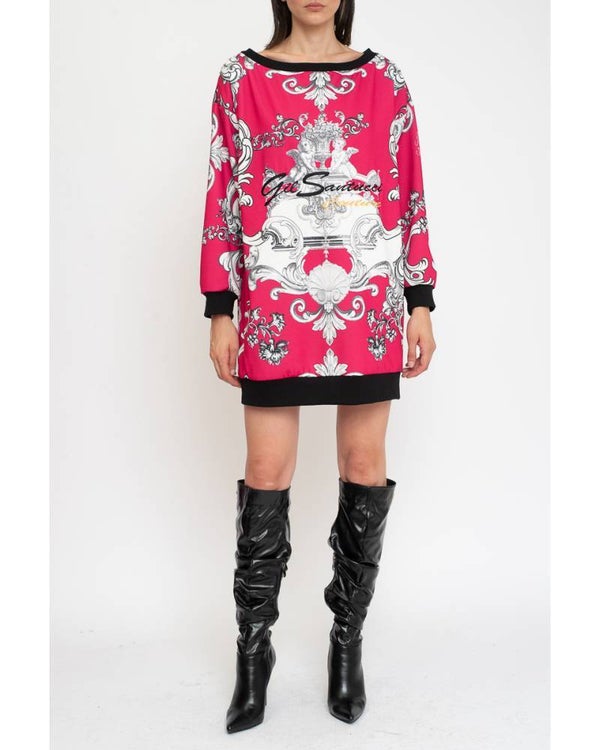 SWEATSHIRT DRESS WITH EMBROIDERY