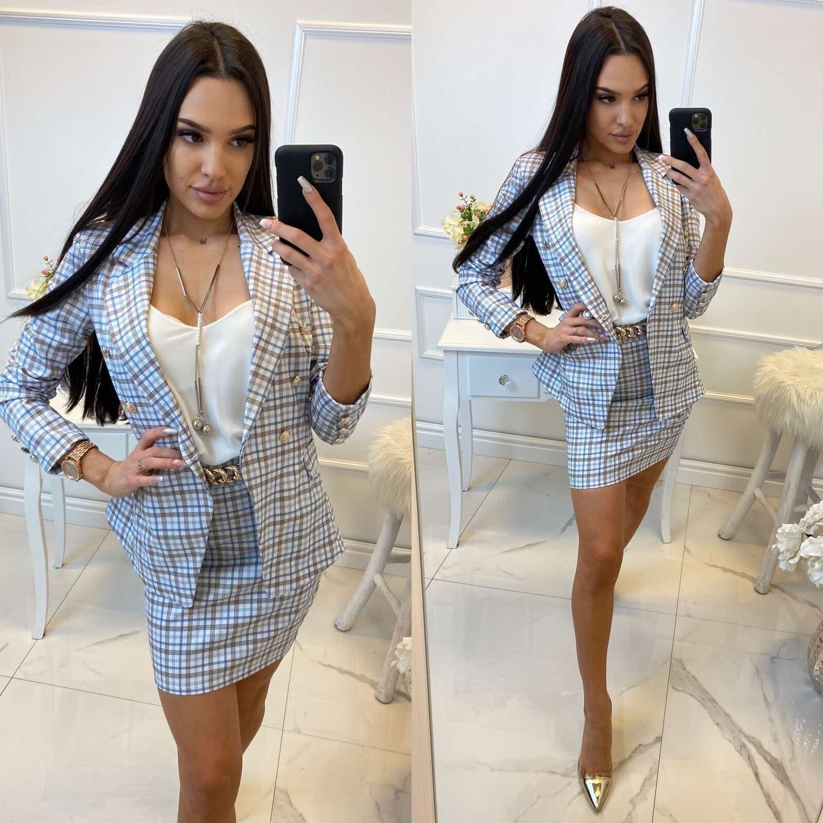 blazer with golden buttons