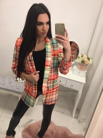 Mooie geruite lente jas