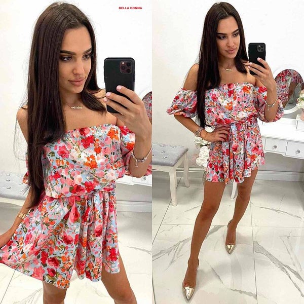 floral off the shoulder romper