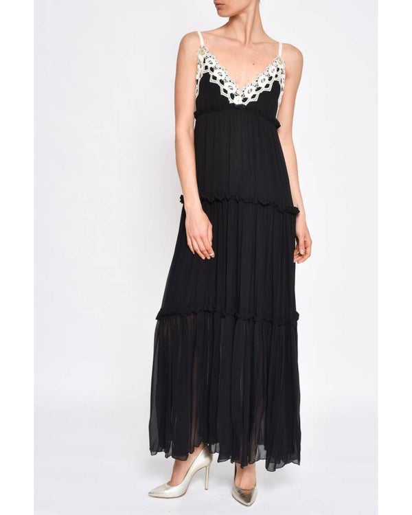 LONG DRESS WITH ROUCHES