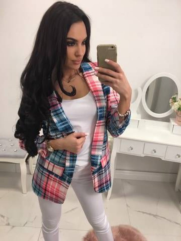 Mooie geruite lente jas