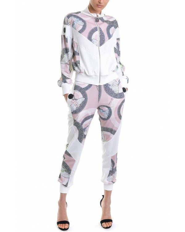 PATTERNED SWEATSHIRT WITH ASYMMETRIC CUTS