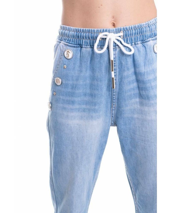 JEANS WITH JEWEL ENAMELED BUTTONS